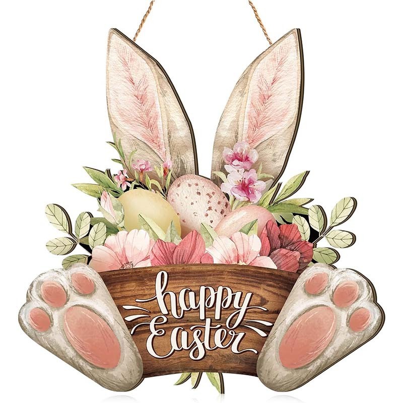 wall decor easter bunny eucalyptu wreath ramadan front door wooden white fork spoon welcome sign letter home wall decor