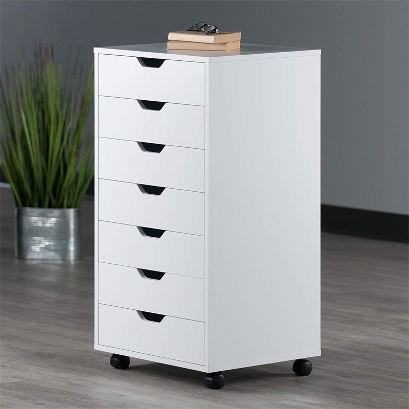 new design transitional style white storage drawer unit on casters 5 drawer storage office chest cabinet with wheels