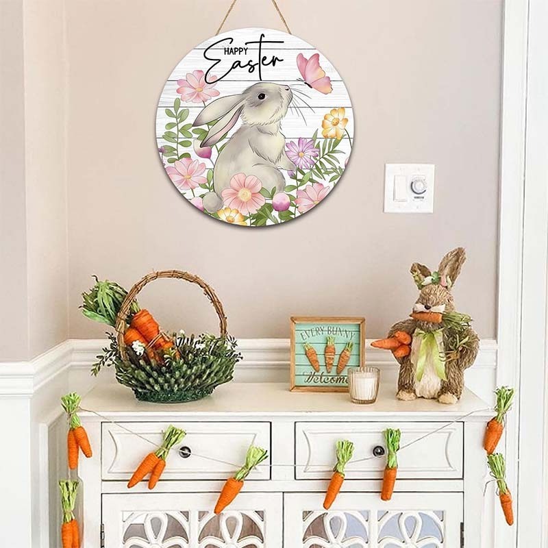 wall decor easter decoration bunny eucalyptu wreath ramadan front door wooden white fork spoon welcome home wall decor