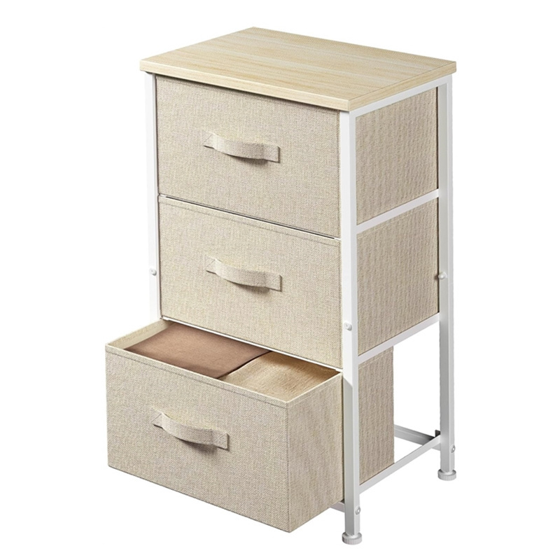 Closet Dresser Hallway College Dorm Tall Nightstands with Storage Drawers 3-Tier Fabric Dresser Storage Organizer