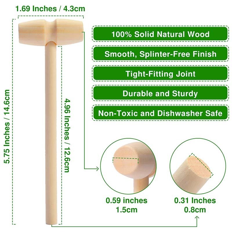 Kitchen accessories Breakable Heart Hammer Small Wooden Mallet Kids Hammer Wood Mini Wooden Hammer