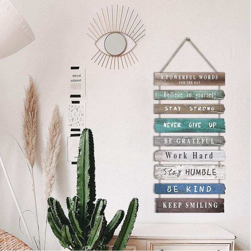 Inspirational Wall Art Decor for Office Wooden Rustic Hanging Motivational Wall Art Decoration Sign Inspiring Positive Quotes