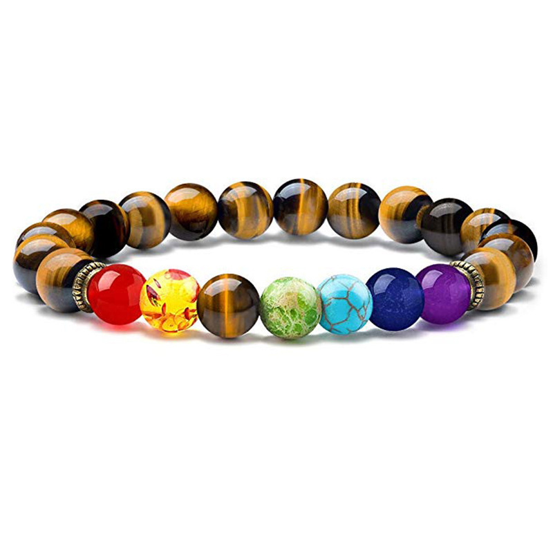 adjustable essential oil diffuser energy meditation healing volcanic lava stone gemstone seven lava 7 chakra yoga bead bracelet