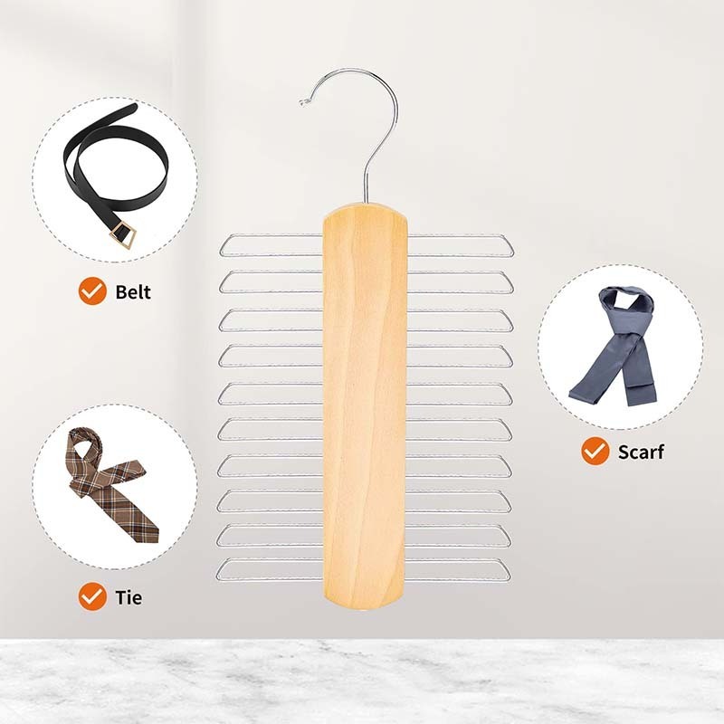 Scarf Hanger Wooden Scarf Organizer Closet Organize Storage Space Saving Scarf Rack 360 Rotate Holder magic hanger pants hangers