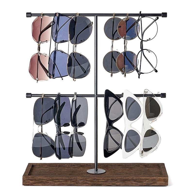 Sunglasses Organizer Rustic Glasses Storage Display Holder 2 Tier Sunglass Stand  display stands sunglasses display stand