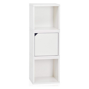 Solid Wood Bookcase Wall Units Closet Organizer Storage Modular Connect Door Cube Single Door Bookcase