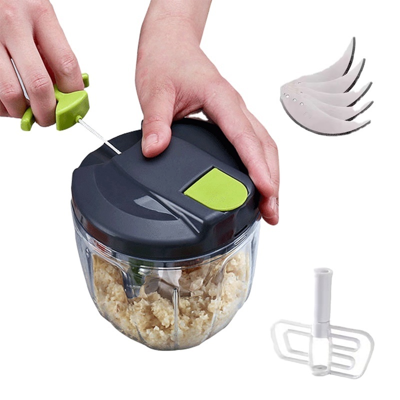 Top Seller Kitchen Gadgets Manual Pepper Pullcord Chopper Mini Food Cutter Vegetable Oull Onion Chopper Garlic Chopper