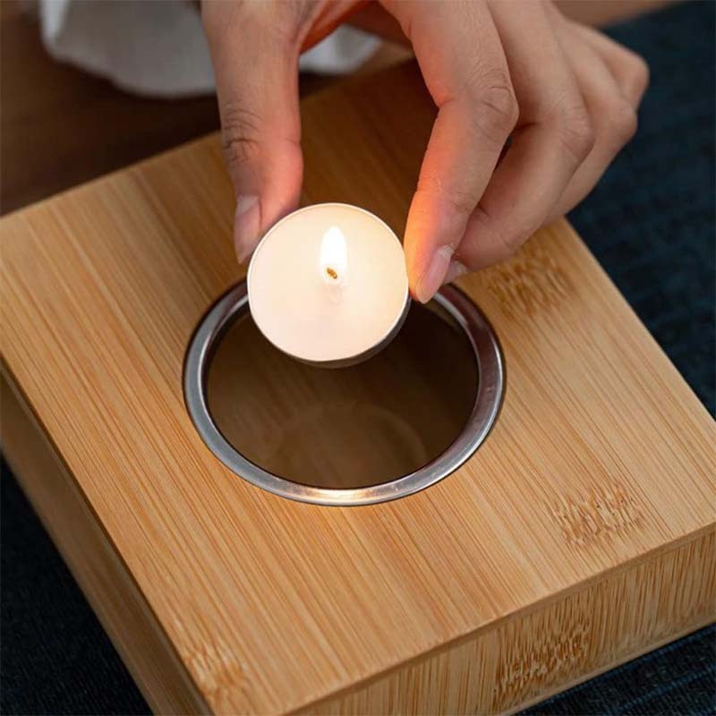 Tea Warmer Teaware Accessories Household Bamboo Teapot Heating Warmer Base wax melt burner