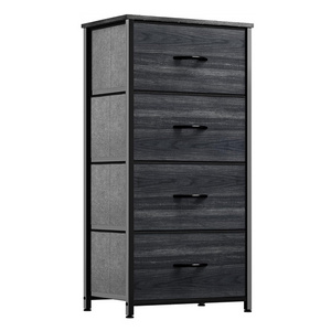 Fabric Dresser Organizer Unit for Bedroom Living Room Closets Nursery Sturdy Steel Frame Storage Tower with 4 Drawers