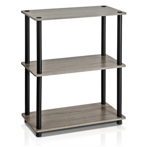 3-Tier Multipurpose Square Tube French Oak Kitchen Shelves Adjustable Display Rack Storage Holders Racks