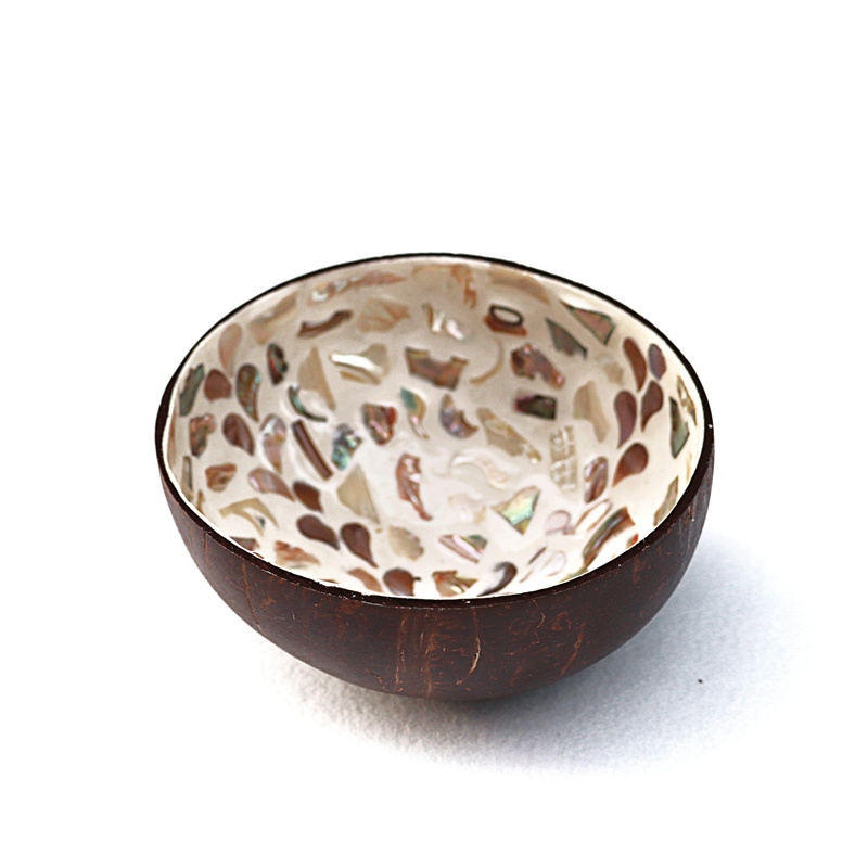 coconut shell bowl creative handmade decor fruit salad dish restaurant tableware wood breakfast bowl Christmas gift