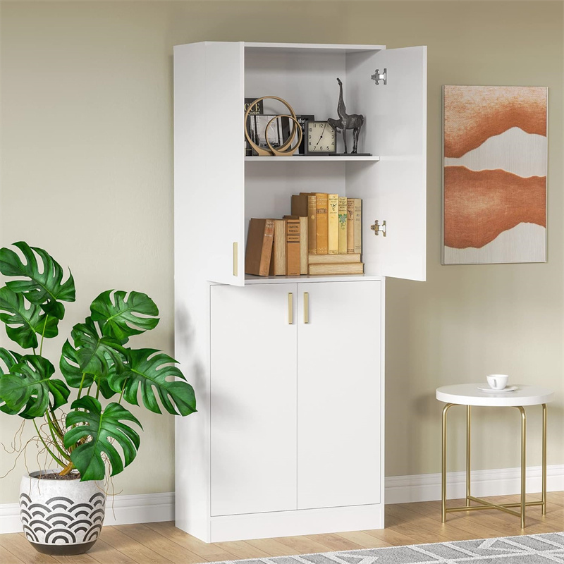 71Inch Kitchen Pantry Storage Cabinet Tall Freestanding Pantry Cabinet with Doors and Adjustable Shelves for Kitchen Living Room