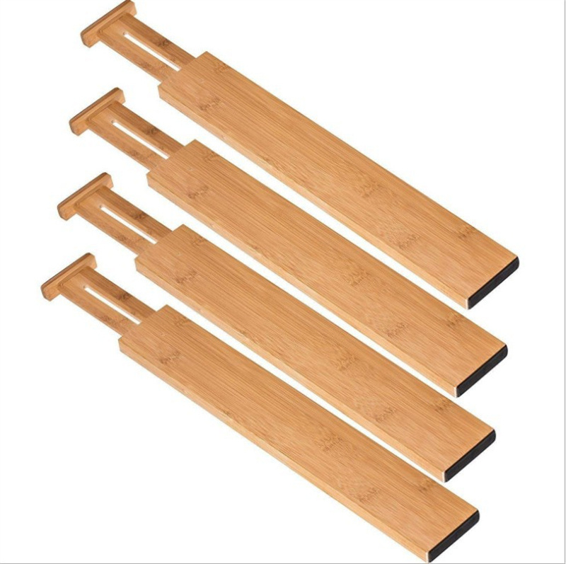 Wholesale Natural Bamboo Wooden Drawer Dividers Organizer With Inserts And Labels Bamboo Drawer Divider For Kitchen