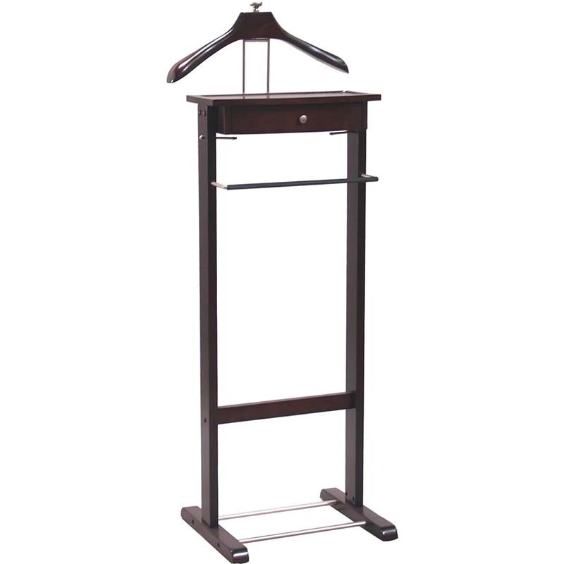 Valet Stand with Drawer  Contour Hanger Trouser Bar Tie & Belt Hooks and Shoe Rack