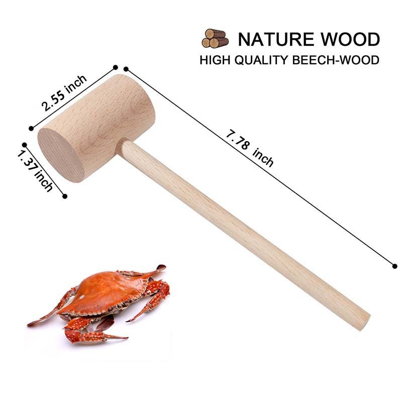 Natural Hardwood Seafood Mallets kitchen accessories seafood shelling tool hammer mill wood wood hammer mill