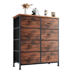 Dresser for Bedroom with 8 Fabric Drawers Tall Chest Organizer Units for Clothing Closet Storage Tower with Cabinet