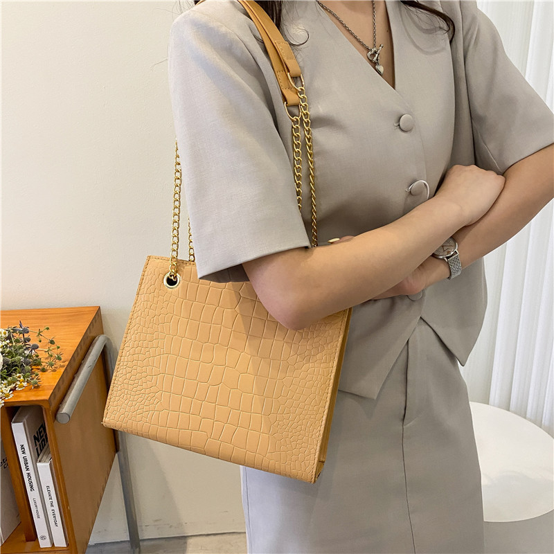 2023 New Casual Women Hand Bag Cross Bags Fashion Simple Stone Pattern Handbag Large Women Pu Leather Messenger Bag