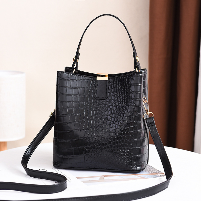 Fashion Korean Messenger Bags Crocodile Pattern Bucket Bags Women Handbags Ladies