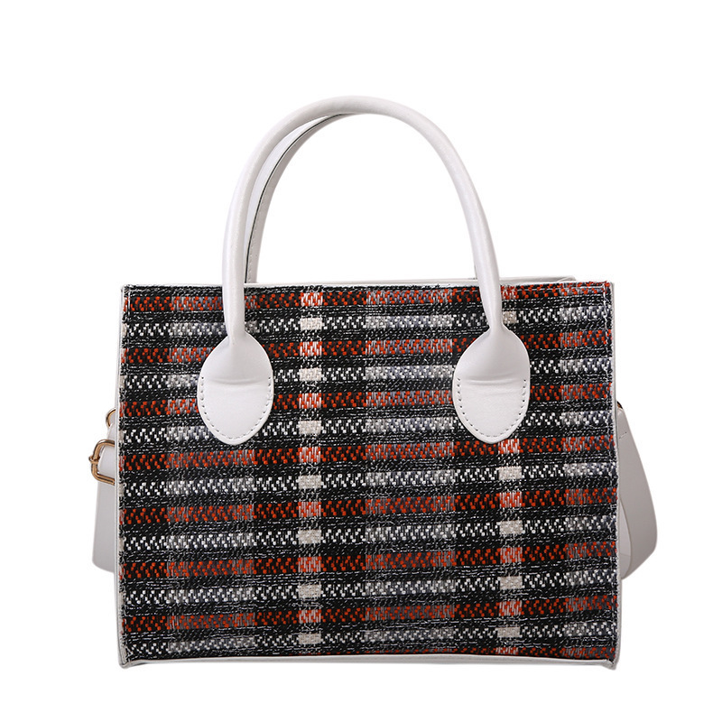 Wholesale Designer Luxury Leather Fashion Colored Plaid Western-style Handbag