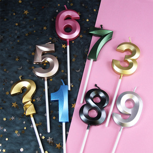 AIMI Party diamond number 0-9 Golden Colorful Digital number Candles Pvc Box Paraffin Wax Smokeless Birthday Candles