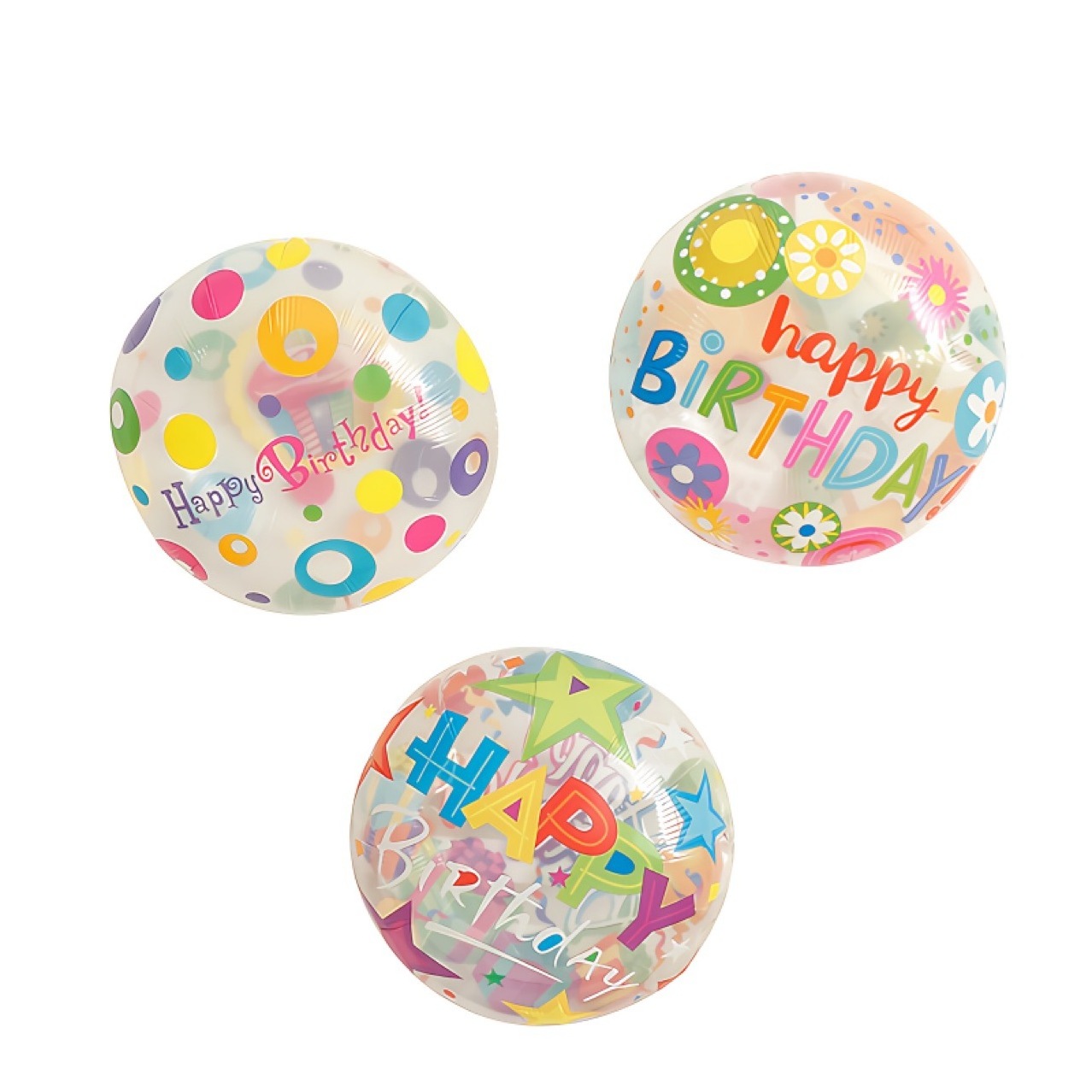 AIMI Party Balloons 18 inch round shape Transparent Cartoon happy Birthday Balloon DIY party Decoration Foil Balloon