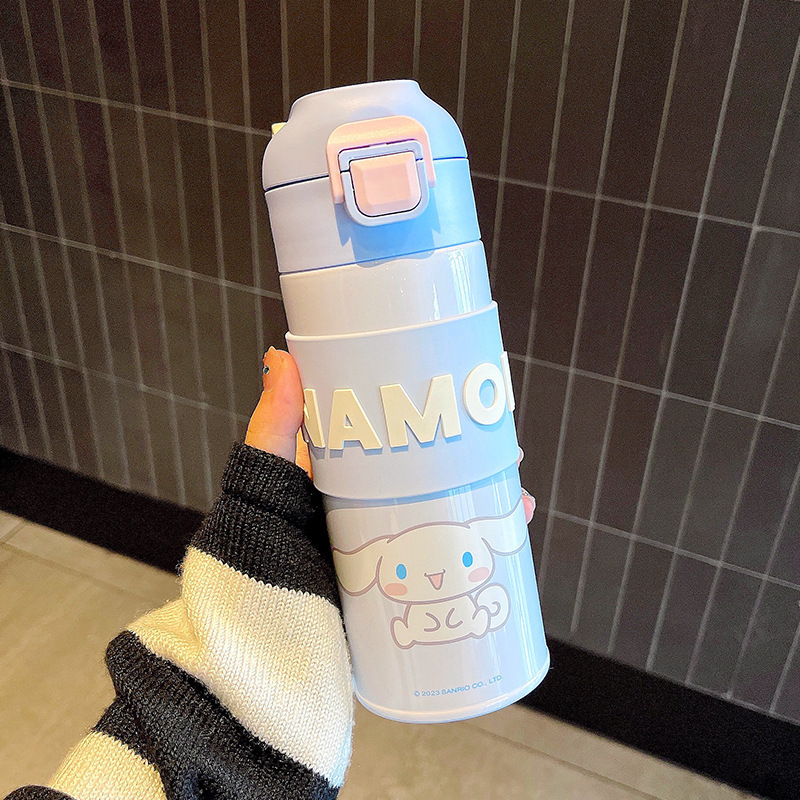 Sanrio stainless steel insulated tumbler Kuromi Water Bottles for kids cute Cinnamoroll kawaii thermos cup for girl student