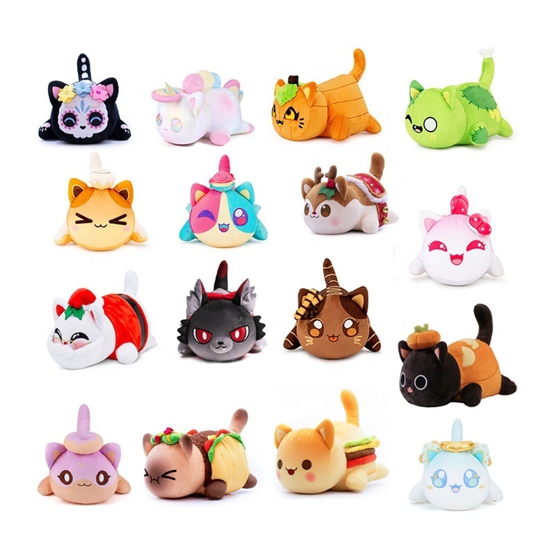 wholesale in stock cat stuffed animals aphmau meemeows Animal Toy cat doll skeleton doll aphmau plush