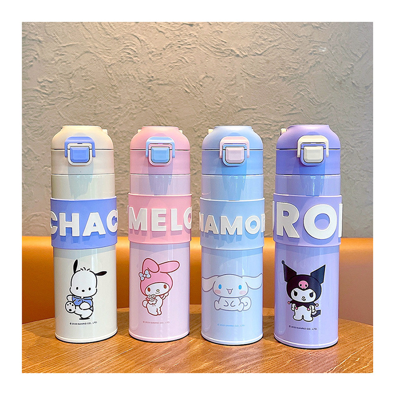 Sanrio stainless steel insulated tumbler Kuromi Water Bottles for kids cute Cinnamoroll kawaii thermos cup for girl student