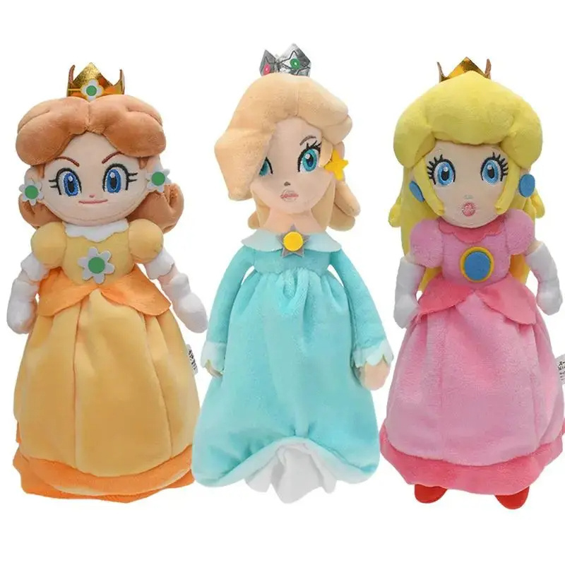 New Super Mario Plush Star Princess Pinkie Dash Rosalie Peach Toad Stuffted Toys Lovely Birthday Christmas Dolls for Kids gift