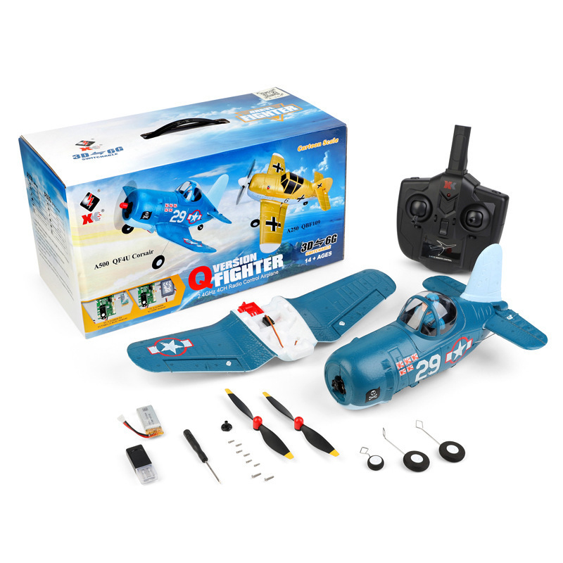 RC Airplane A500 QF4U Fighter Four-Channel Machine A250 A200 Remote Control Plane 6G Mode Fighter Toys for Adults