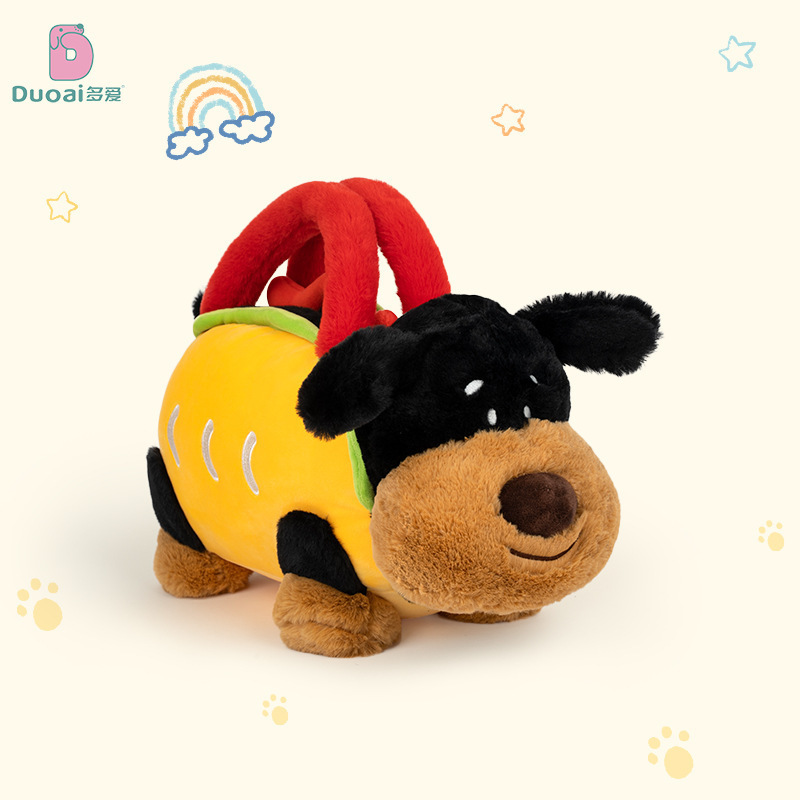 Plush Dachshund Hot Dog Toys for Kids Stuffed Soft Dog Toys With Hot Dog Toys For Children Girls Christmas Gifts