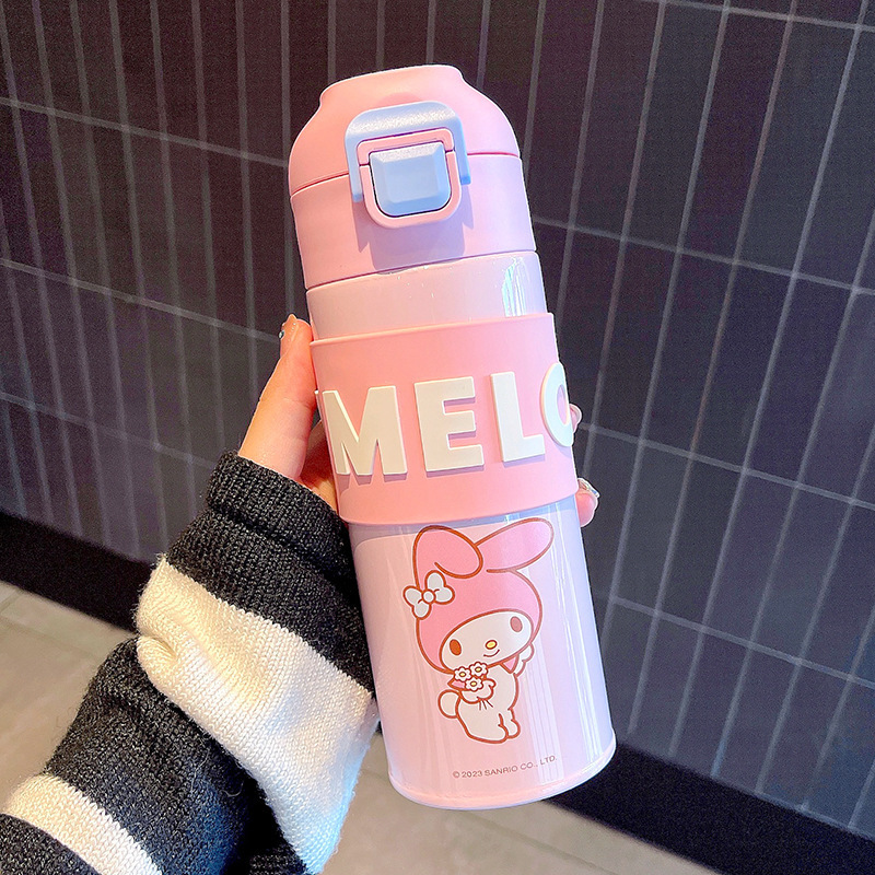 Sanrio stainless steel insulated tumbler Kuromi Water Bottles for kids cute Cinnamoroll kawaii thermos cup for girl student