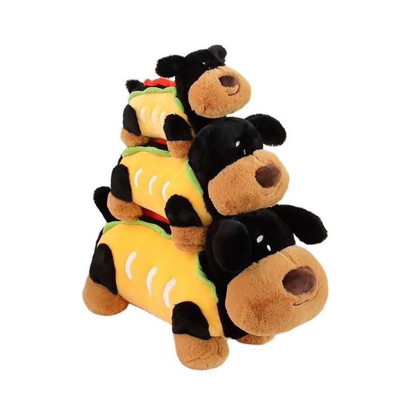 Plush Dachshund Hot Dog Toys for Kids Stuffed Soft Dog Toys With Hot Dog Toys For Children Girls Christmas Gifts