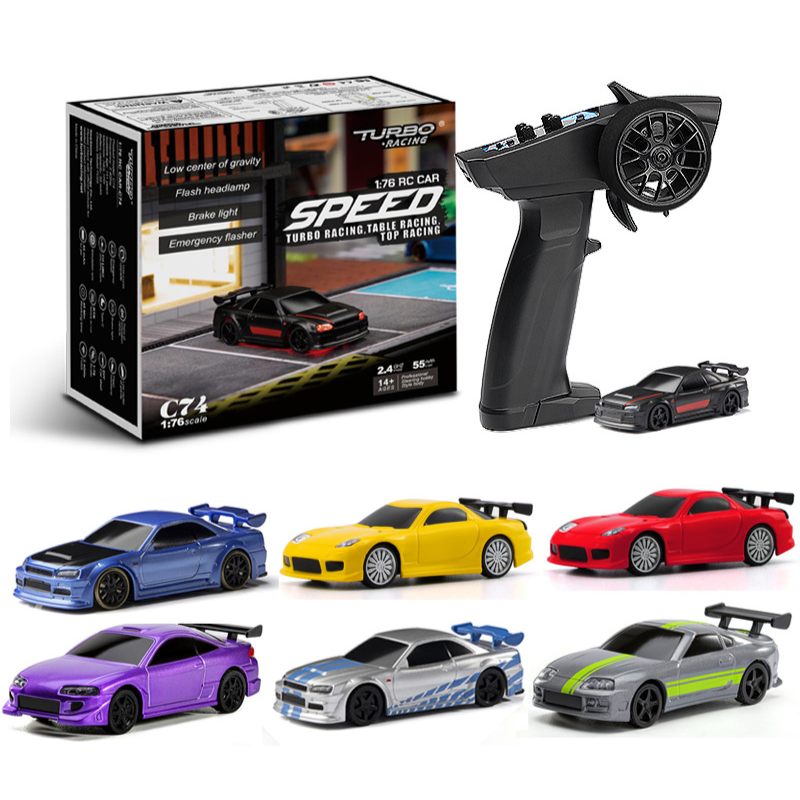 1:76  Drift RC Car With Gyro Radio Full Proportional Remote Control car RTR Kit For Kids and Adults Drift rc cars