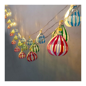 LED iron art hot air balloon light string christmas decoration indoor and outdoor decor creative romantic hanging lights