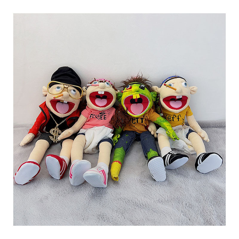 Large Jeff Boy Hand Puppet Children Soft Doll Talk Show Party Props Christmas Doll Puppet Kids Gift