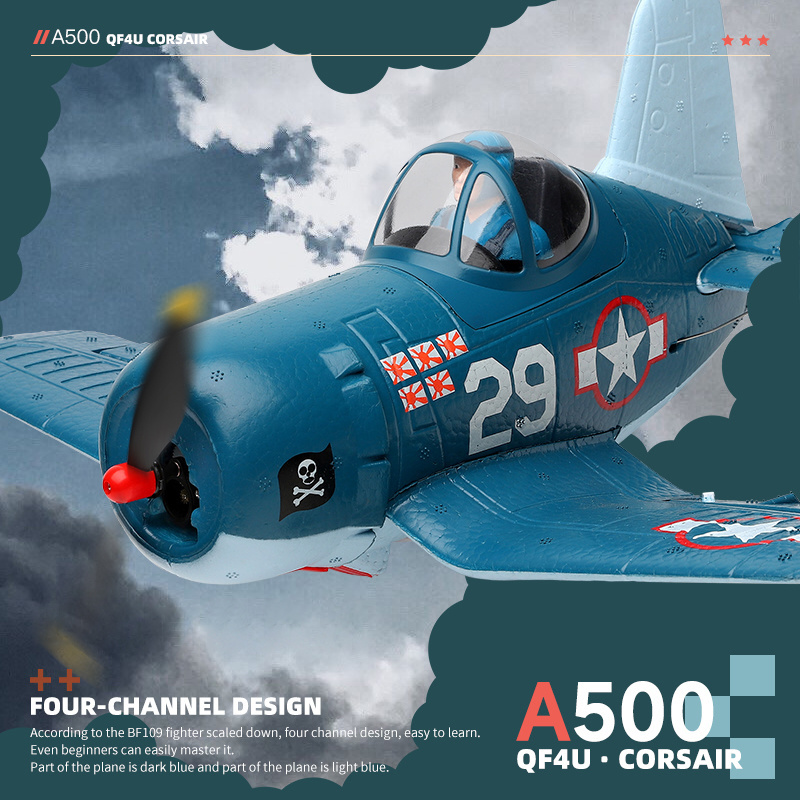 RC Airplane A500 QF4U Fighter Four-Channel Machine A250 A200 Remote Control Plane 6G Mode Fighter Toys for Adults