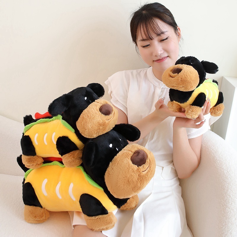 Plush Dachshund Hot Dog Toys for Kids Stuffed Soft Dog Toys With Hot Dog Toys For Children Girls Christmas Gifts