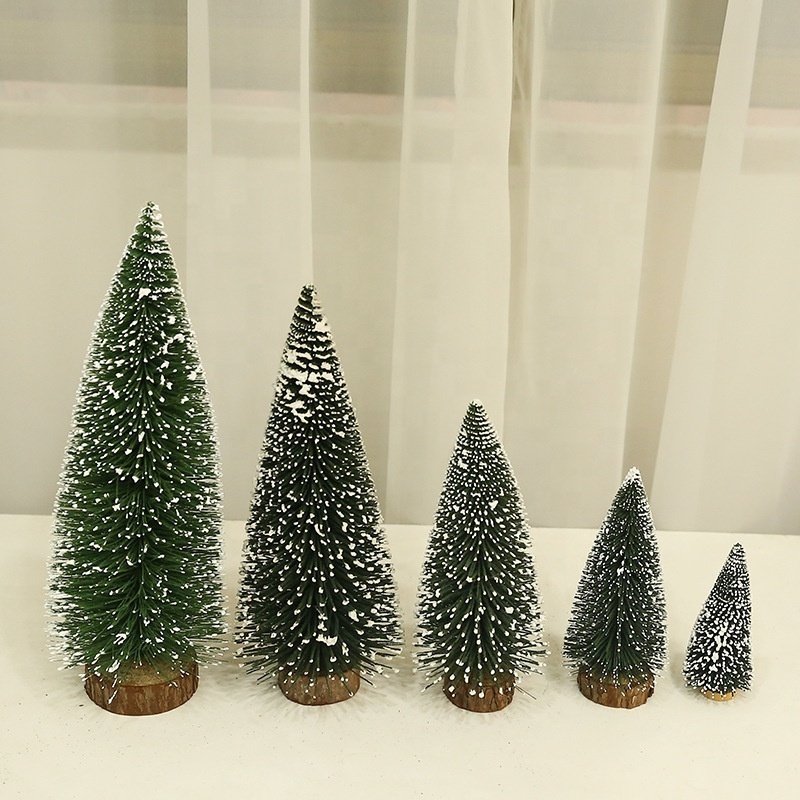 Christmas DIY Decorations White Cedar Mini Christmas Tree Pine Needles Tabletop Ornaments Small Tree