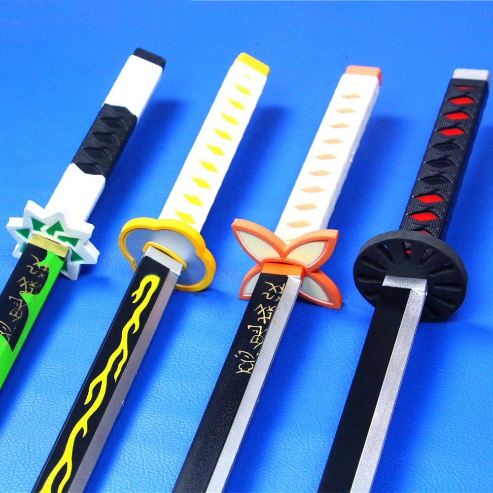 Children's Rubber Sword Cosplay Props Japanese Anime PU Rubber Ghost Killer Blade Demon Slayer Sword