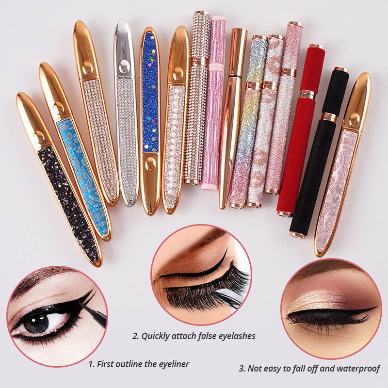 Bling Rhinestone Custom Logo Eyelash Glue Waterproof Eyelash Extension Glue Vegan Cruelty Free Adhesive Eyeliner Stick