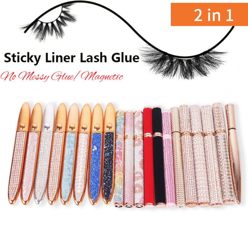 Bling Rhinestone Custom Logo Eyelash Glue Waterproof Eyelash Extension Glue Vegan Cruelty Free Adhesive Eyeliner Stick