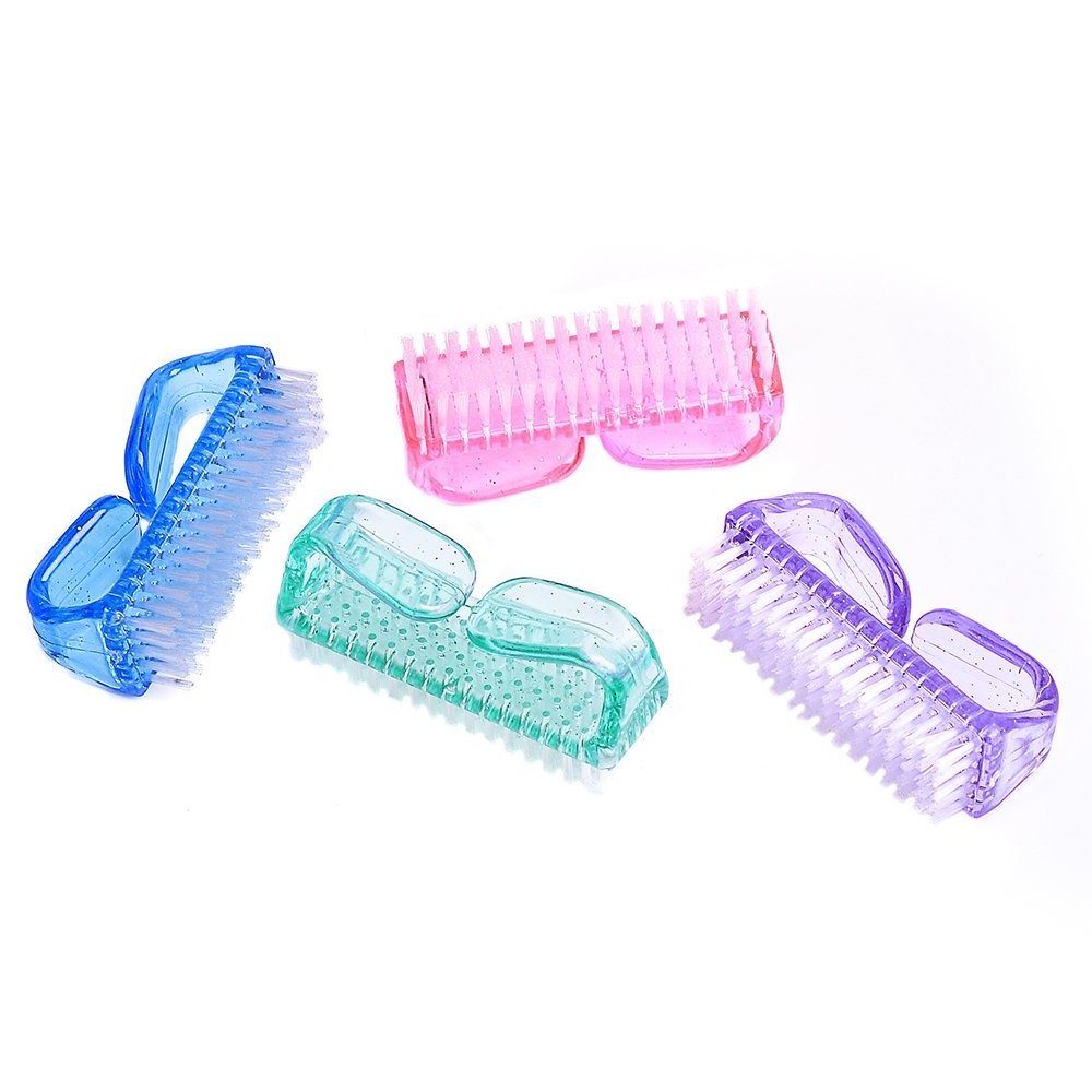 Handle Grip Nail Brush Multicolor Plastic Handle Fingernail Scrub Cleaning Brushes Soft Nail Art Brush