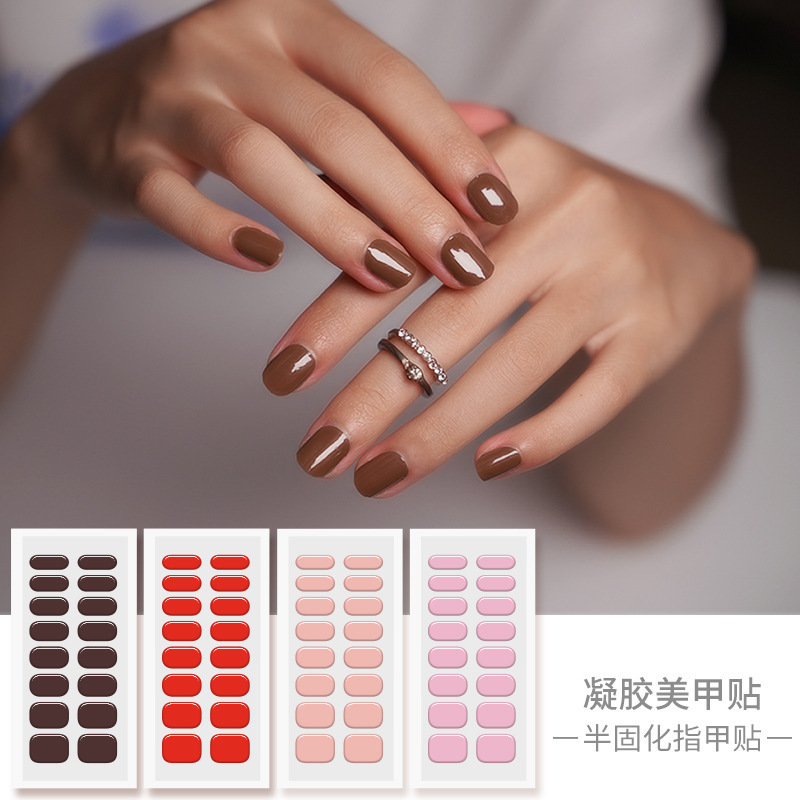 2023  Gel Nail Wrap Kit Polish Wrap Sticker Plain Color