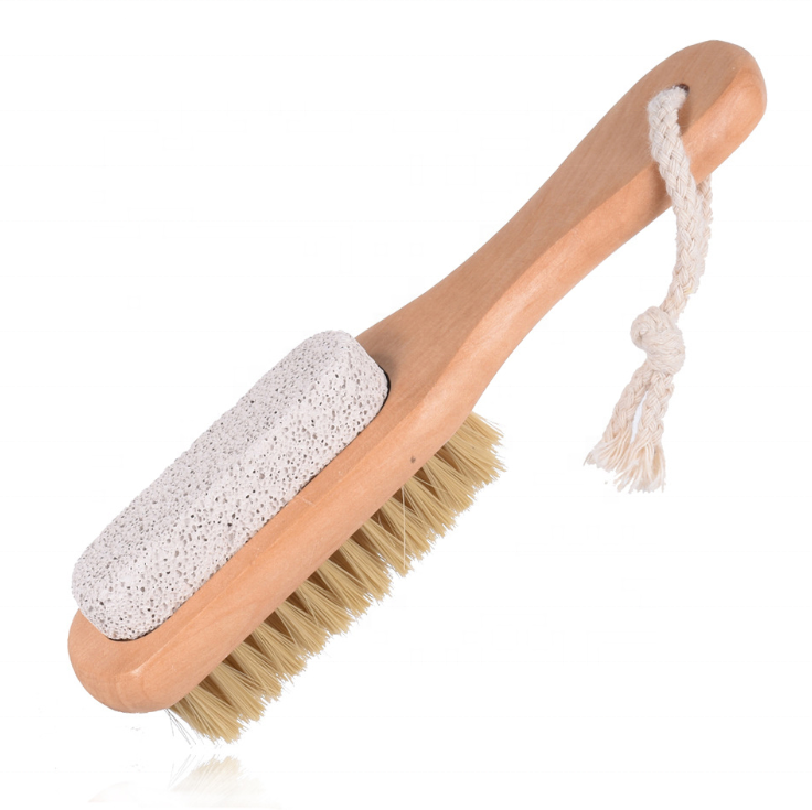 Bath Brush Double Side Feet File Massage Foot Care Spa Foot Massager Boar Bristle Foot Whet Stone Eco Friendly Natural Body