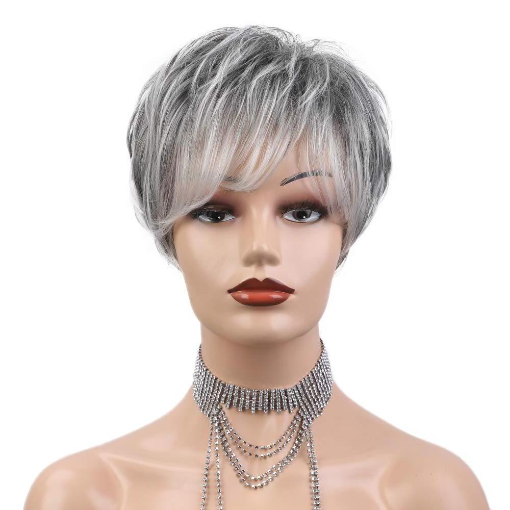 Wholesale sales hair silver elf wig head horse Brazilian virgin short hair elf cut g machine for white women wigs