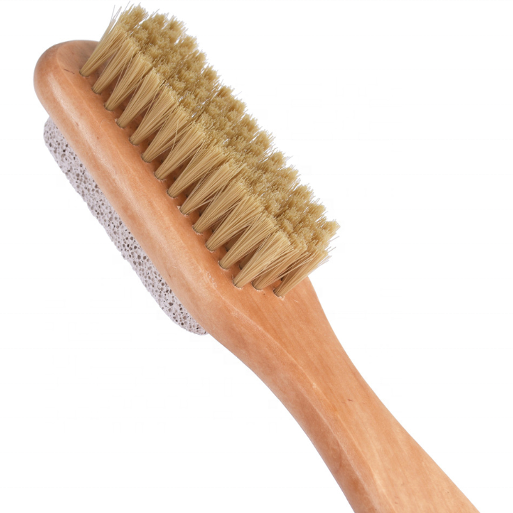 Bath Brush Double Side Feet File Massage Foot Care Spa Foot Massager Boar Bristle Foot Whet Stone Eco Friendly Natural Body