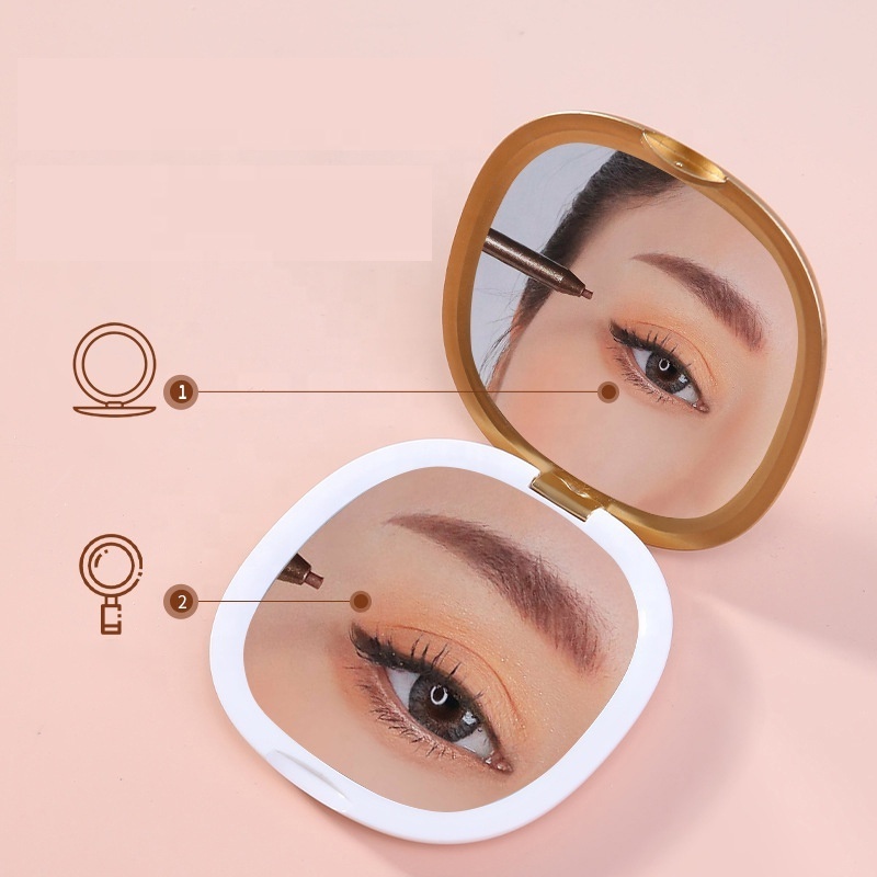 High Quality Portable Makeup Mirror Double-Sided Folding Mini Student Vanity Mirror  2X magnifying Fashion Cosmetic Mirror