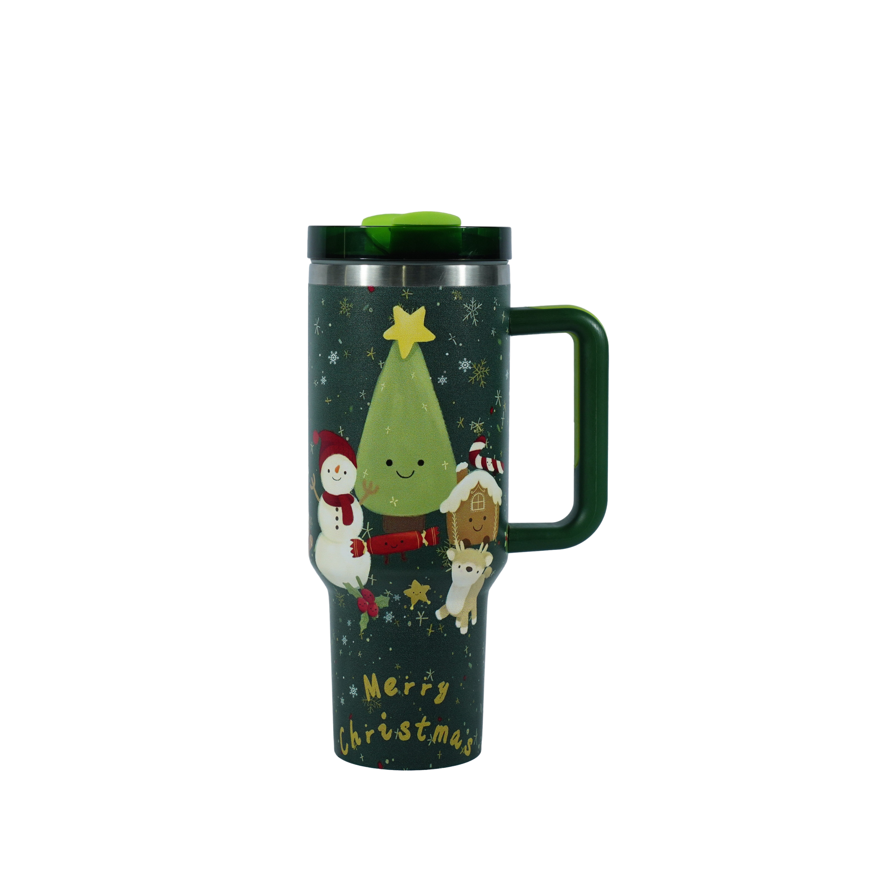 Hot selling New Christmas 304 Stainless Steel Insulation 40oz Handle Car Cup Ice Beer Cup in Stock