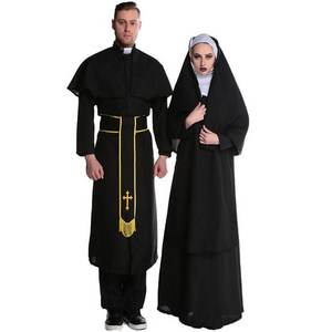 Halloween costume Adult Jesus Christ male missionary clerical dress Maria priest Nun robes cosplay costume